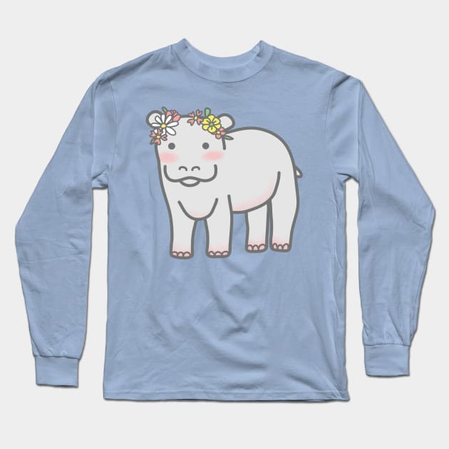 Little Hippo Long Sleeve T-Shirt by Wlaurence